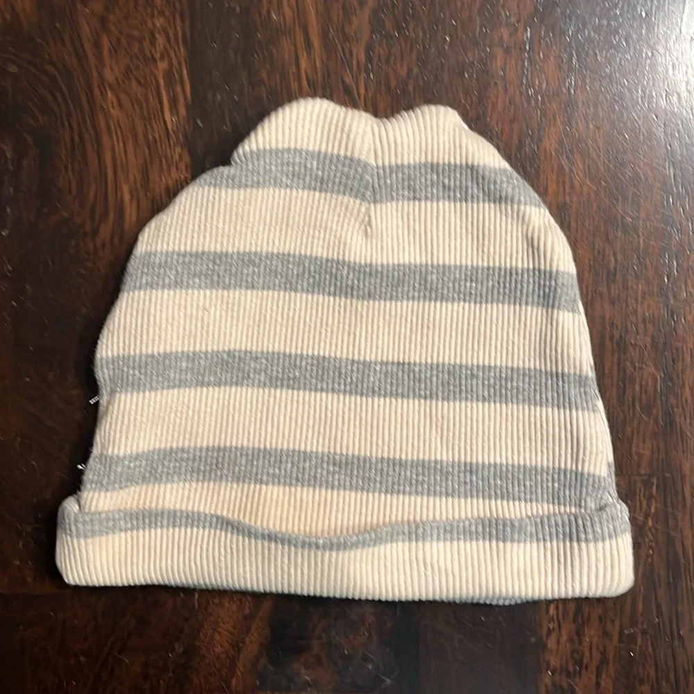 7 For All Mankind Baby Camo Beanie AND Volcom Striped Beanie BUNDLE